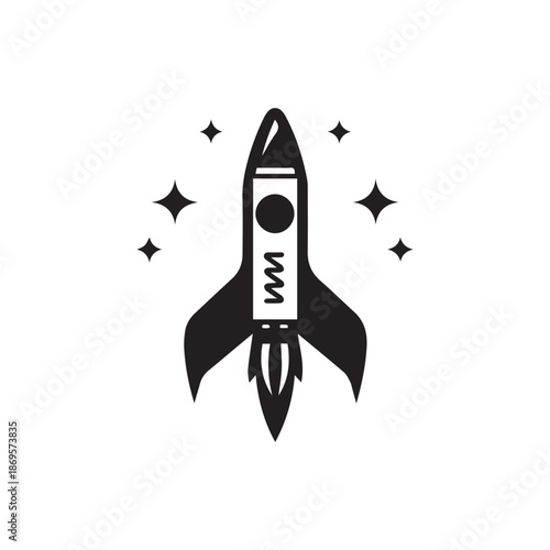 Rocket icon vector design symbol of innovation and technology.