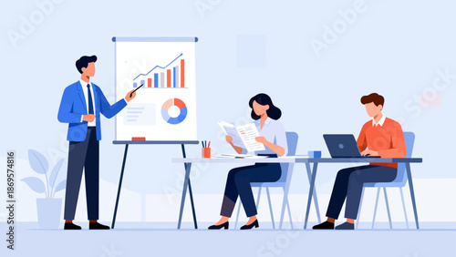 Office workers in a business meeting