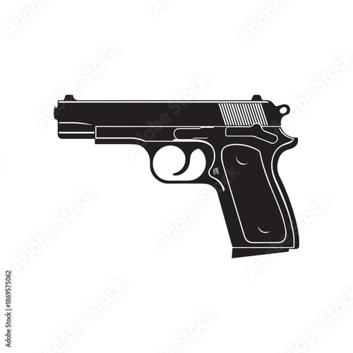 Gun icon. Vector illustration. Isolated on white background.