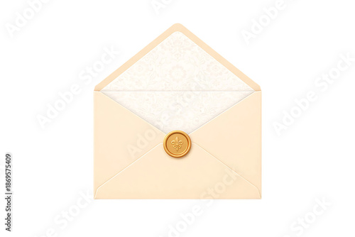 Elegant Beige Envelope with Floral Liner