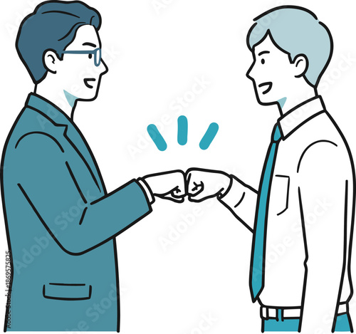 Business partners building trust and cooperation with a fist bump illustration