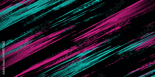 Car sticker wrap banner abstract sporty lines pink blue greenish grunge color combination brush storm thunder modern pattern racing motorsport. eps10.