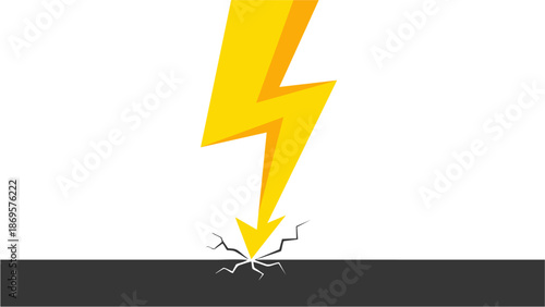 Lightning Bolt Breaking Ground Power Energy Vector Illustration