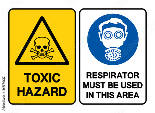 Toix Hazard Resporator Mus Be Used In This Area Symbol Sign, Vector Illustration, Isolate On White Background Label. EPS10
