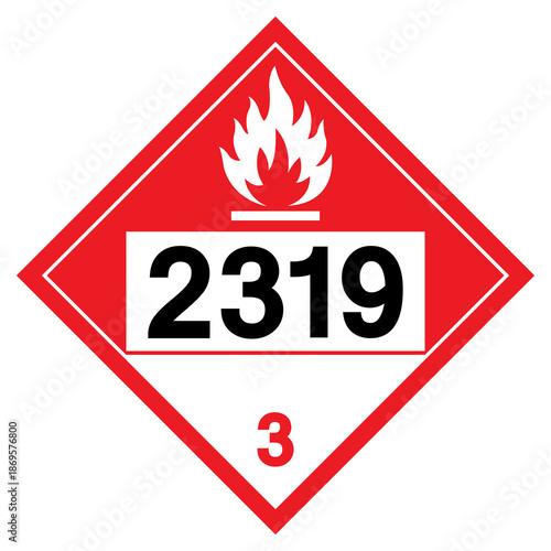 Flammable Liquid NOS UN2319 Symbol Sign, Vector Illustration, Isolate On White Background, Label.EPS10