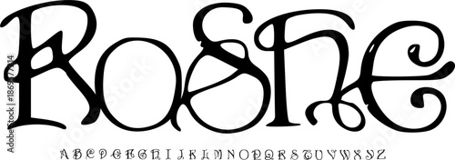 Roshe Elegant Script Display Font – Flowing Calligraphic Alphabet Typeface with Artistic Curves for Branding, Logos, Editorial Design & Luxury Typography