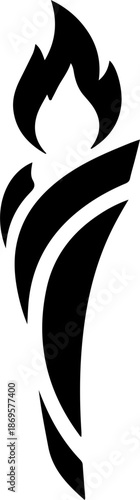 Flaming Torch Silhouette Icon