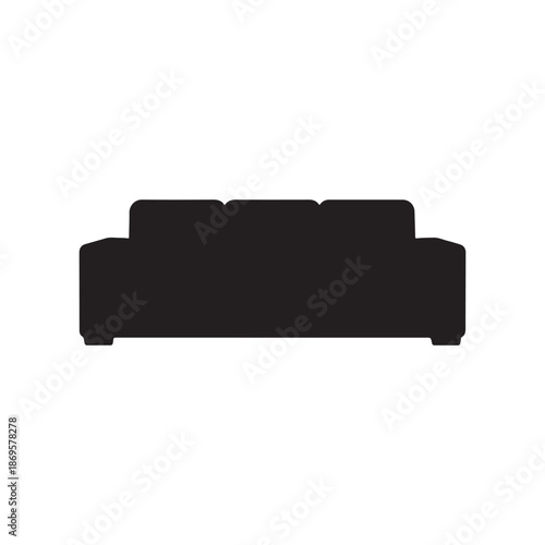 Three seater sofa vector flat illustration design on white background