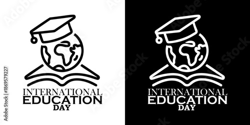 Professional logos for International Education Day, symbolizing global learning and academic achievement