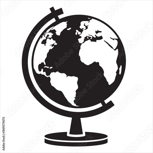 globe on white background