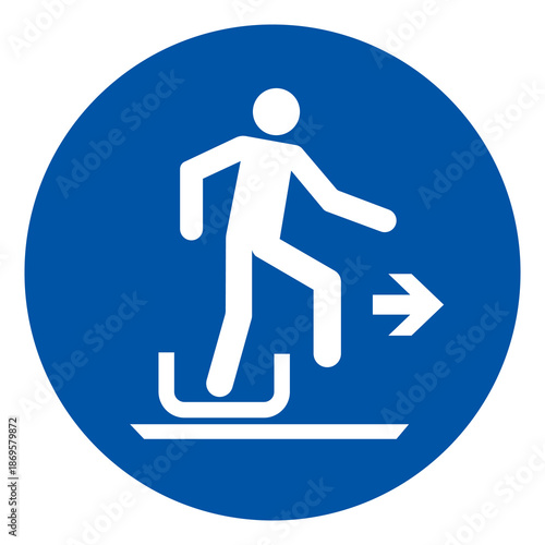 Alighting from Toboggan To The Right Symbol Sign, Vector Illustration, Isolated On White Background Label. EPS10