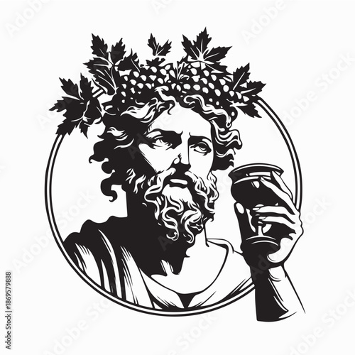 Dionysus the Greek God of Wine and Celebration Image Vector
