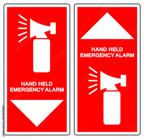 Hand Held Emergency Alarm Symbol Sign ,Vector Illustration, Isolate On White Background Label.EPS10