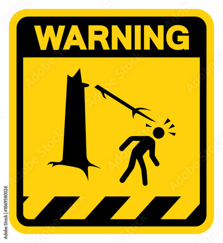 Beware Of Fallen Branches Warning Sign, Vector Illustration, Isolate On White Background Label. EPS10