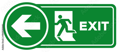 Exit Arrow Left Symbol Sign, Vector Illustration, Isolate On White Background Label. EPS10