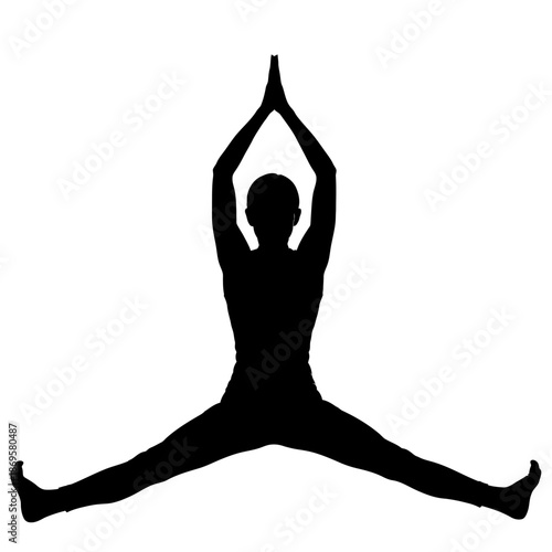 Silhouette of a person performing yoga asana.