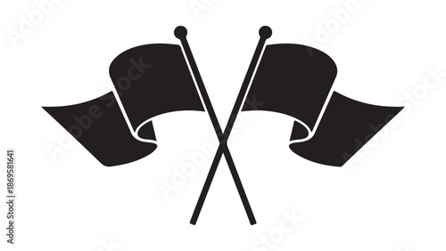 Crossed flags vector icon Vector, illustration
