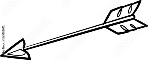 Continuous Line Art Valentine Cupid Arrow