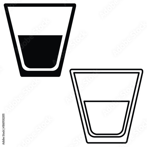 two glasses with different liquid levels  one filled and one empty