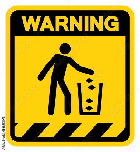 Use Litter Bin Warning Sign, Vector Illustration, Isolate On White Background Label. EPS10