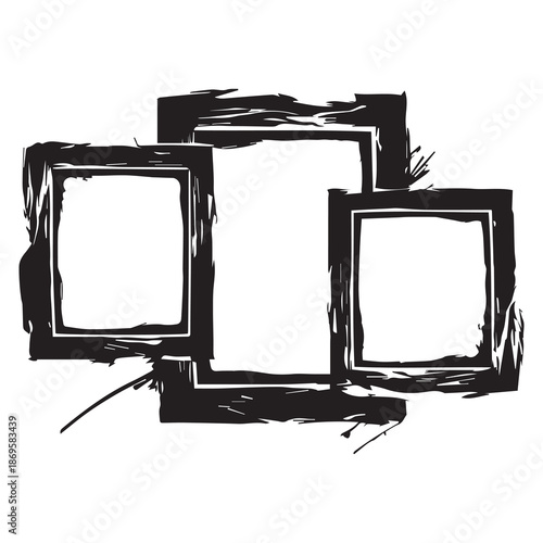 Frame set isolated on white background. Vector illustration.