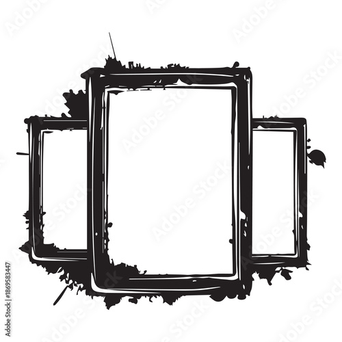 Frame set isolated on white background. Vector illustration.