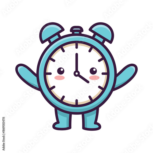 Cartoon Alarm Clock Character Illustration