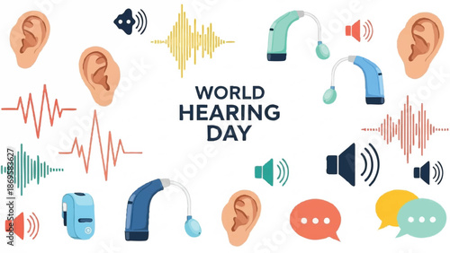 World Hearing Day Celebration with Audiology Elements.