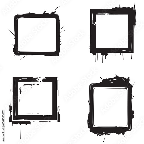 Frame set isolated on white background. Vector illustration.