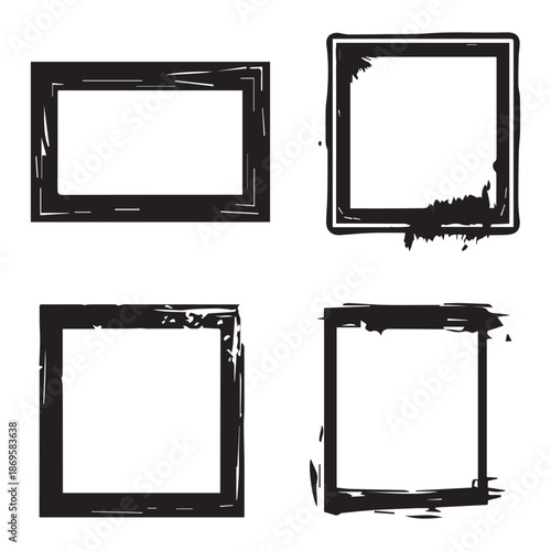 Frame set isolated on white background. Vector illustration.