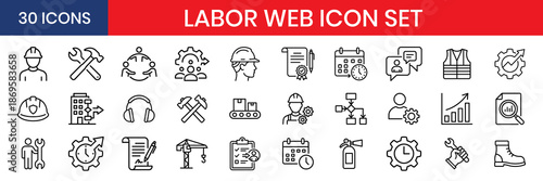 Employment And Job Management Human Resources Thin Line Icons