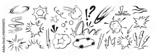 anime comic emoticon element graphic effects hand drawn doodle
