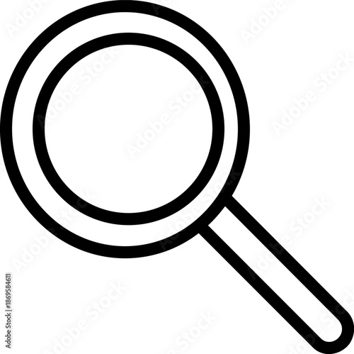 Black Search Magnifying Glass Icon Outline 