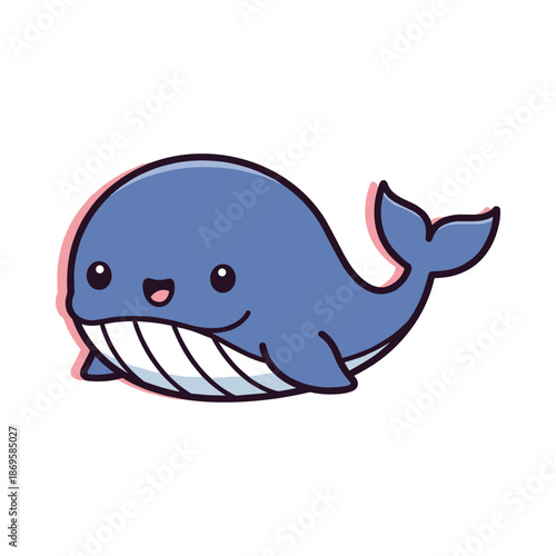 Cute Cartoon Whale Illustration