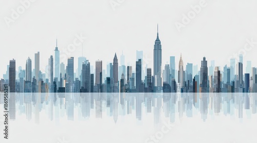 Wallpaper Mural Isolated skyline study of a modern city against a pristine white surface Torontodigital.ca