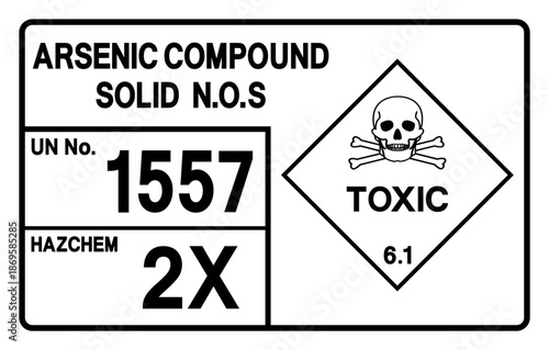 Arsenic Compound Solid UN 1557 Symbol Sign, Vector Illustration, Isolate On White Background, Label.EPS10