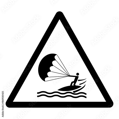 Water Skiing Area Symbol Sign, Vector Illustration, Isolate On White Background Label.EPS10