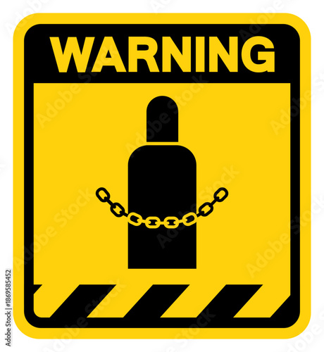 Secure Gas Cylinders Warning Sign, Vector Illustration, Isolate On White Background Label. EPS10