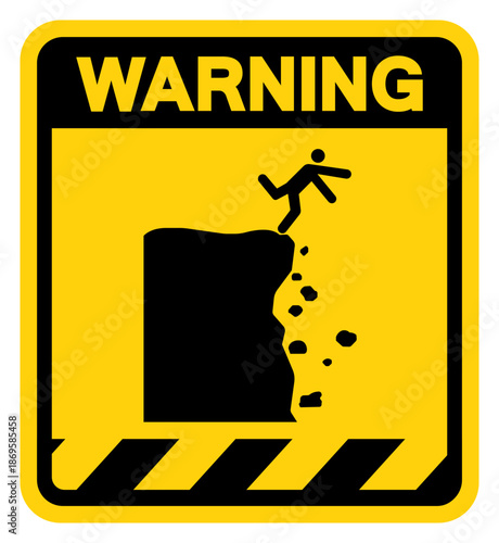 Open Pit Stay Away Warning Sign, Vector Illustration, Isolate On White Background Label. EPS10