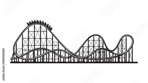 Thrilling roller coaster ride illustration Vector, illustration