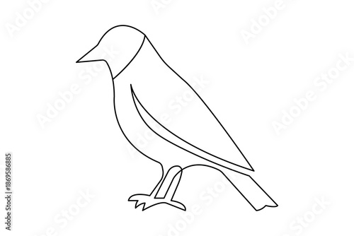 Bird one line drawing vector minimalist animal silhouette isolated on white background