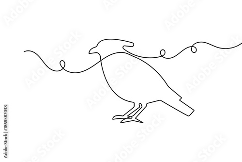 Bird one line drawing vector minimalist animal silhouette isolated on white background