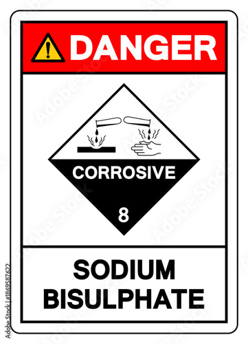Danger Sodium Bisulphate Symbol Sign, Vector Illustration, Isolate On White Background, Label.EPS10