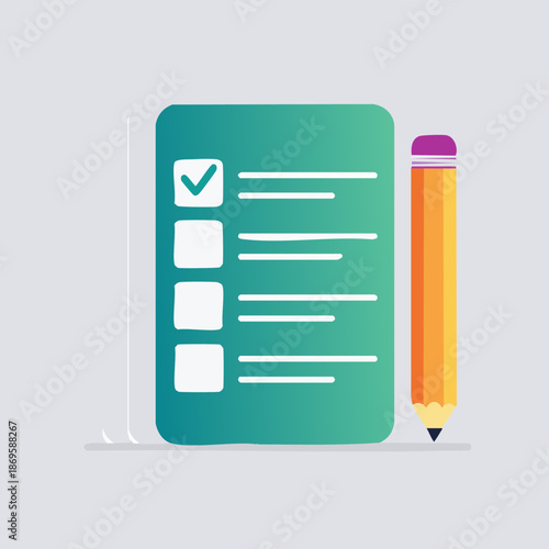 Checklist and pencil for task management and planning.