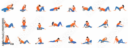Detailed collection of foam roller exercises for full body self-myofascial release, flexibility, posture correction, and muscle recovery routines.