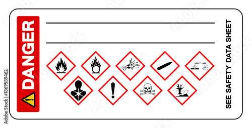 Danger GHS Hazard Symbol Sign, Vector Illustration, Isolate On White Background, Label. EPS10