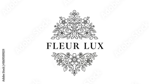 Elegant Fleur Lux logo with intricate floral design and luxurious typography.