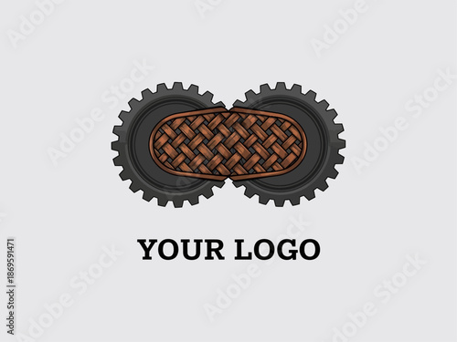 Brown Leather Work Boots with Logo Space.