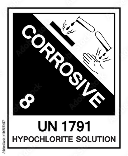 Hypochlorite Solution UN 1791 Symbol Sign, Vector Illustration, Isolate On White Background Label.EPS10
