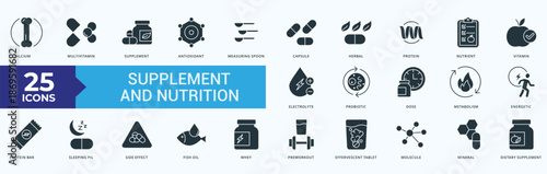 Supplement Icon Pack Illustration Vector Glyph Style 